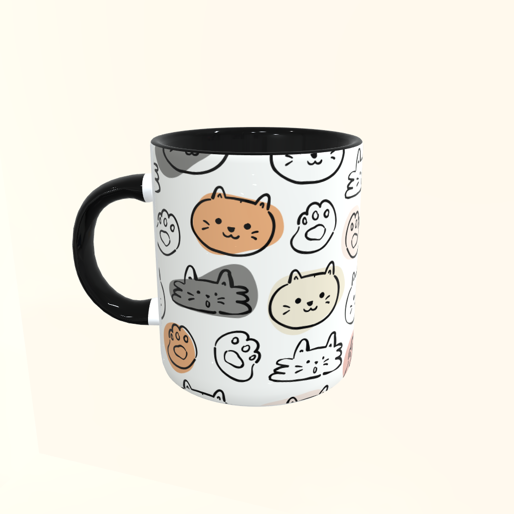 Caneca de Cerâmica Gatinhos
