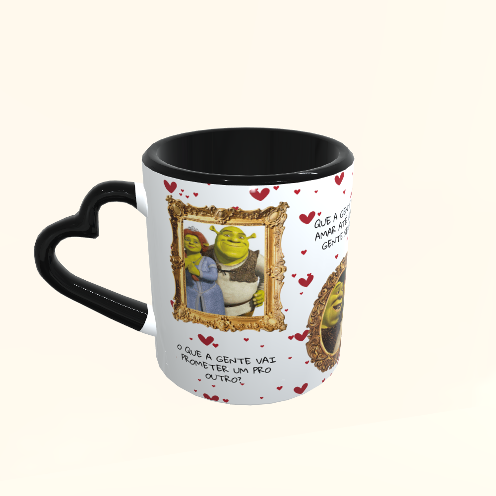 Caneca de Cerâmica Dia dos Namorados - Shrek & Fiona