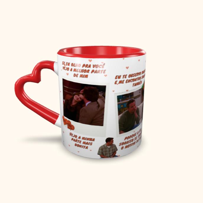 Caneca de Cerâmica Dia dos Namorados - Melhor parte de mim (Chandler e Monica)