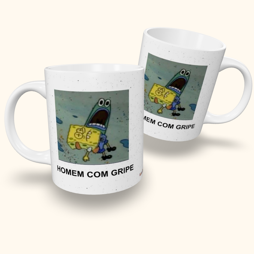 Caneca de Cerâmica Memes - Homem com gripe