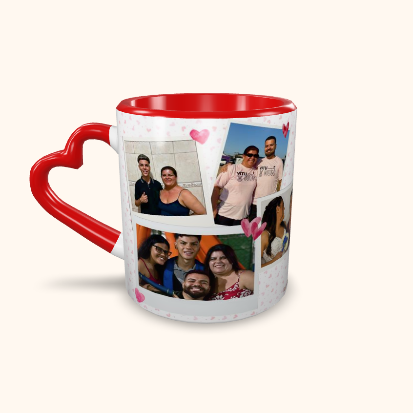 Caneca de Cerâmica Dia das Mães - Polaroids Personalizadas
