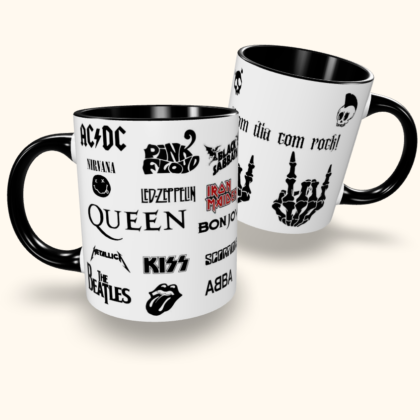 Caneca de Cerâmica Bom Dia - Rock!