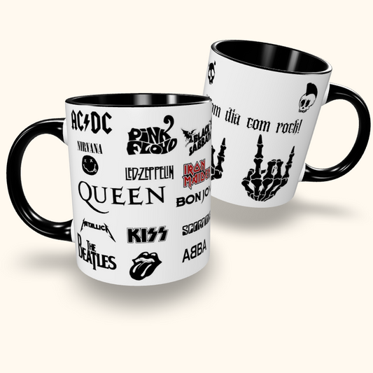 Caneca de Cerâmica Bom Dia - Rock!