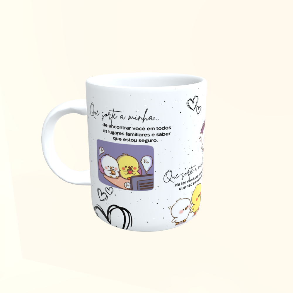 Caneca de Cerâmica Dia dos Namorados - Pato-da vida