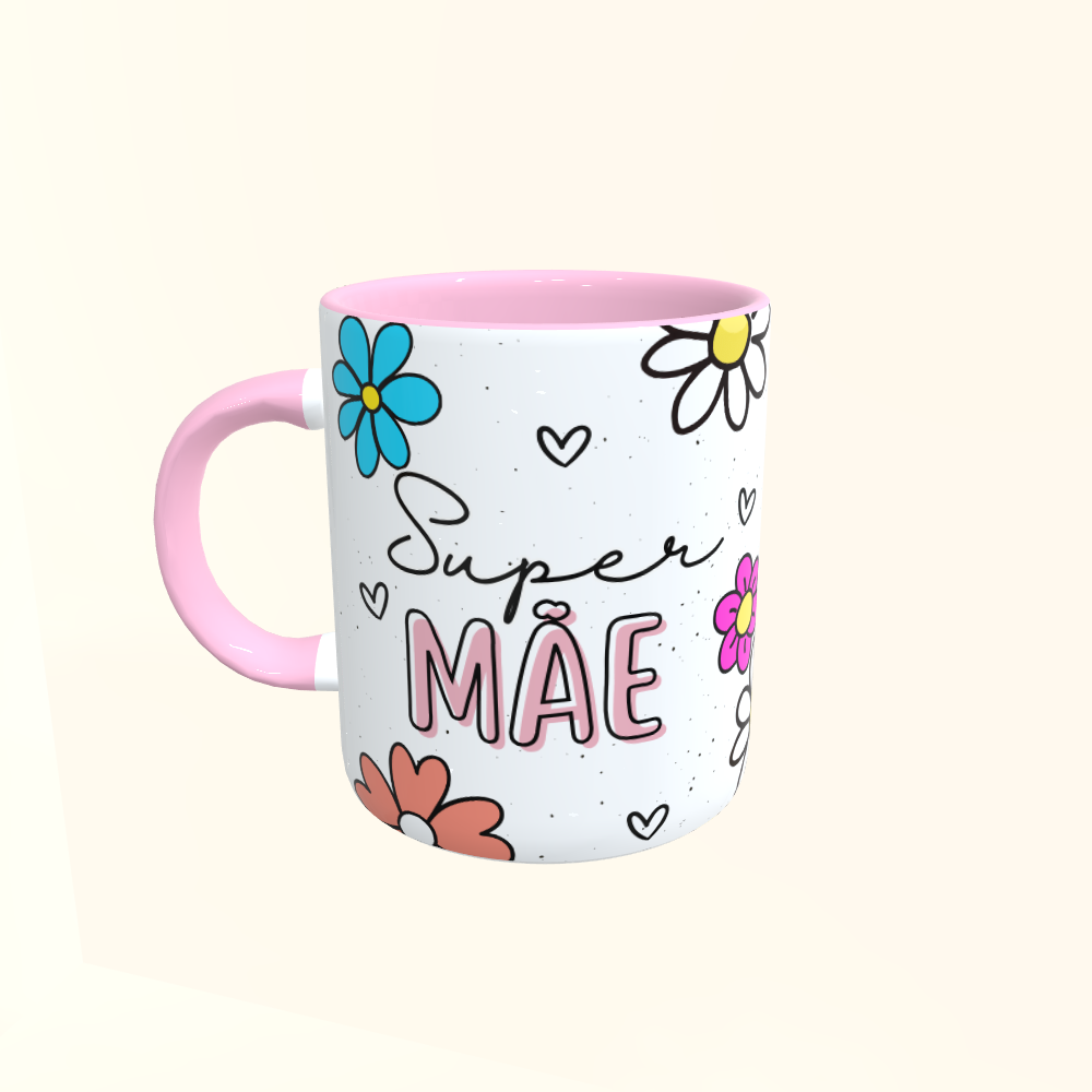 Caneca de Cerâmica Dia das Mães - Super Mãe