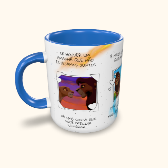 Caneca de Cerâmica Dia dos Namorados - Kiara e Kovu