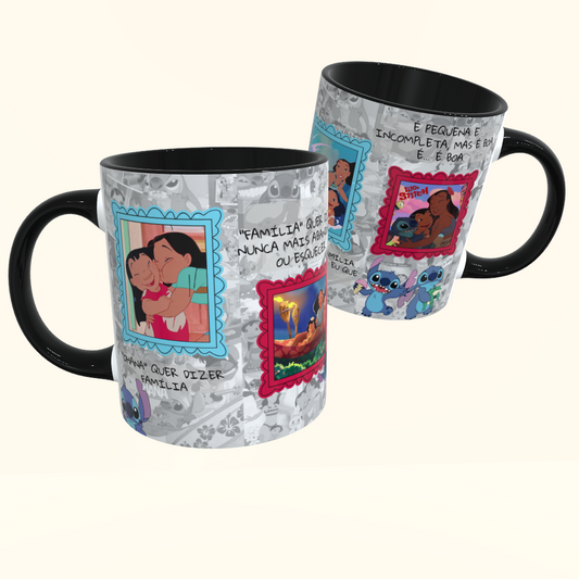 Caneca de Cerâmica Filmes - Lilo & Stitch - Ohana
