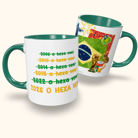 Caneca de Cerâmica 2026 o hexa vem!