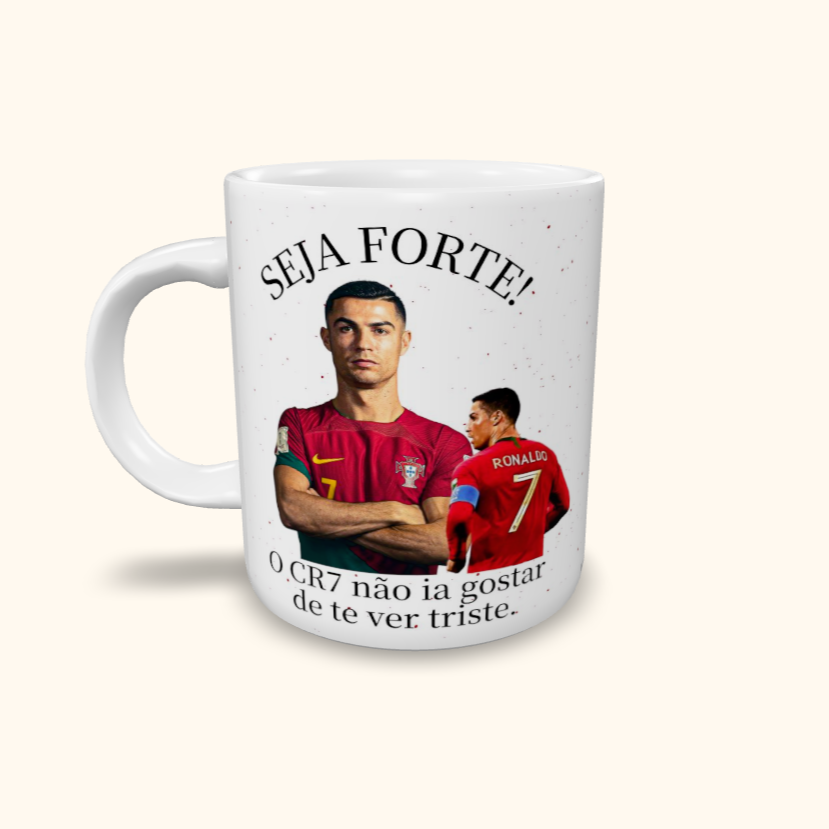Caneca de Cerâmica Seja Forte CR7