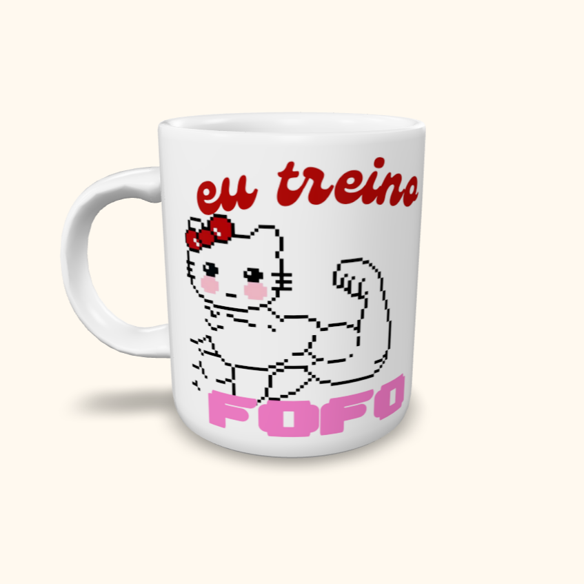 Caneca de Cerâmica Eu treino fofo