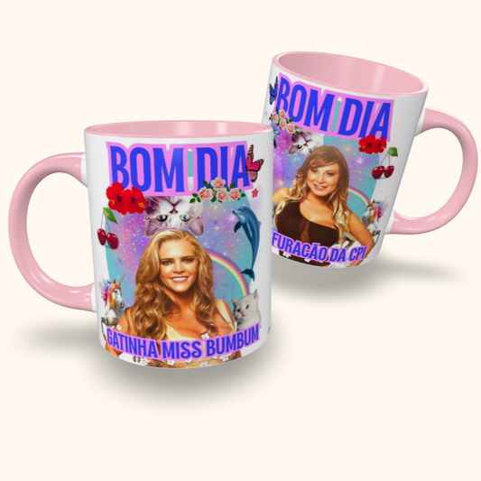 Caneca de Cerâmica Bom dia Gatinha