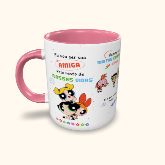 Caneca de Cerâmica Amiga pelo resto de nossas vidas - Meninas superpoderosas