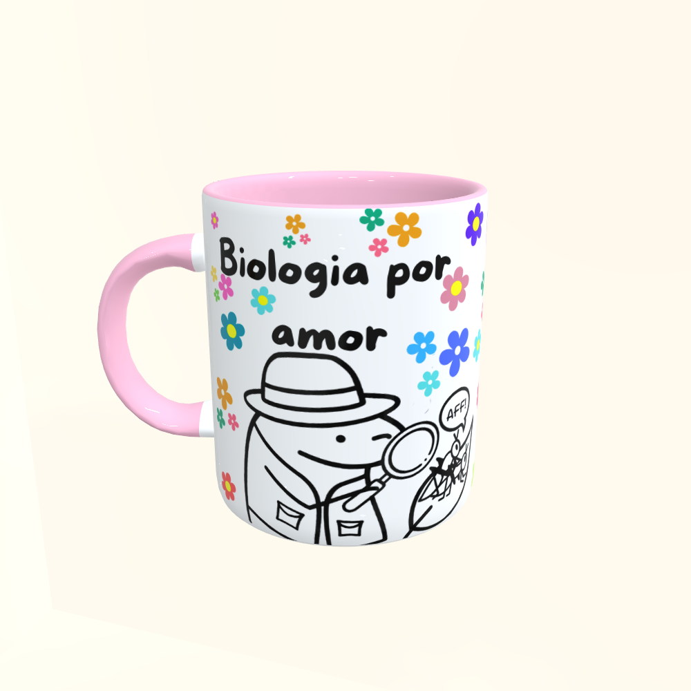 Caneca de Cerâmica Biologia por amor