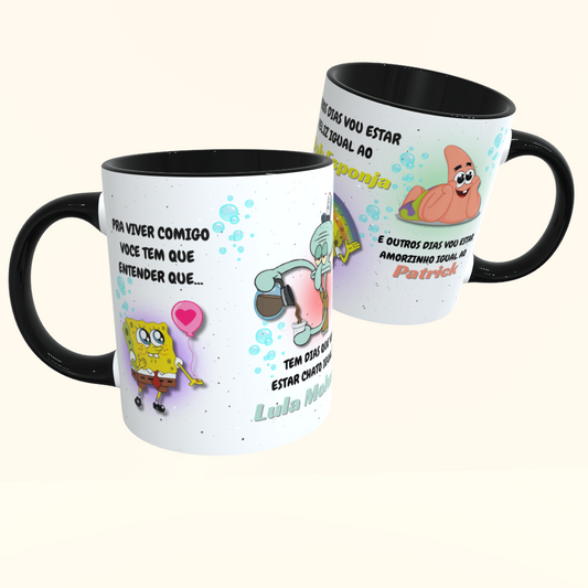Caneca de Cerâmica Bob Esponja - Pra viver comigo