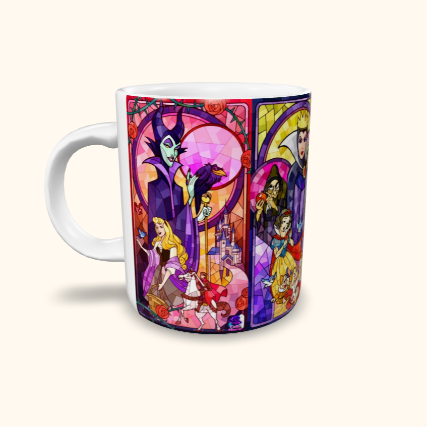 Caneca de Cerâmica Vilãs dos desenhos