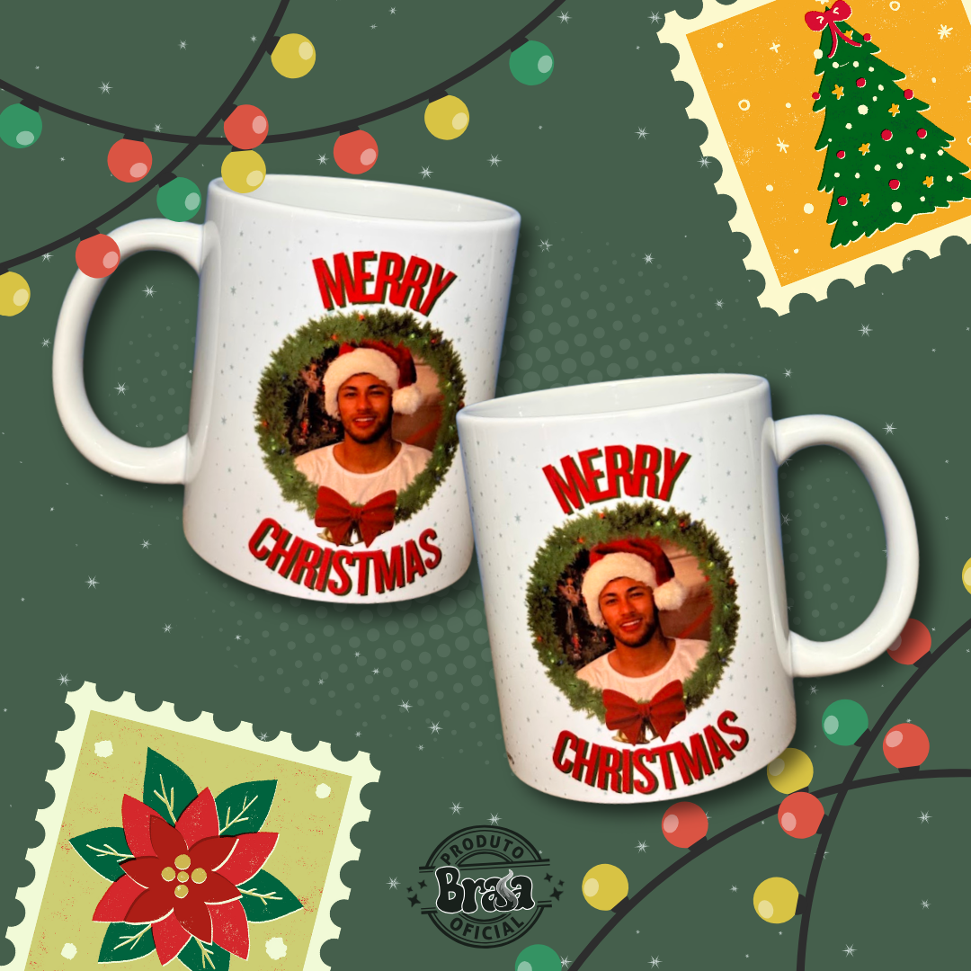 Caneca de Cerâmica Neymar - Merry Christmas