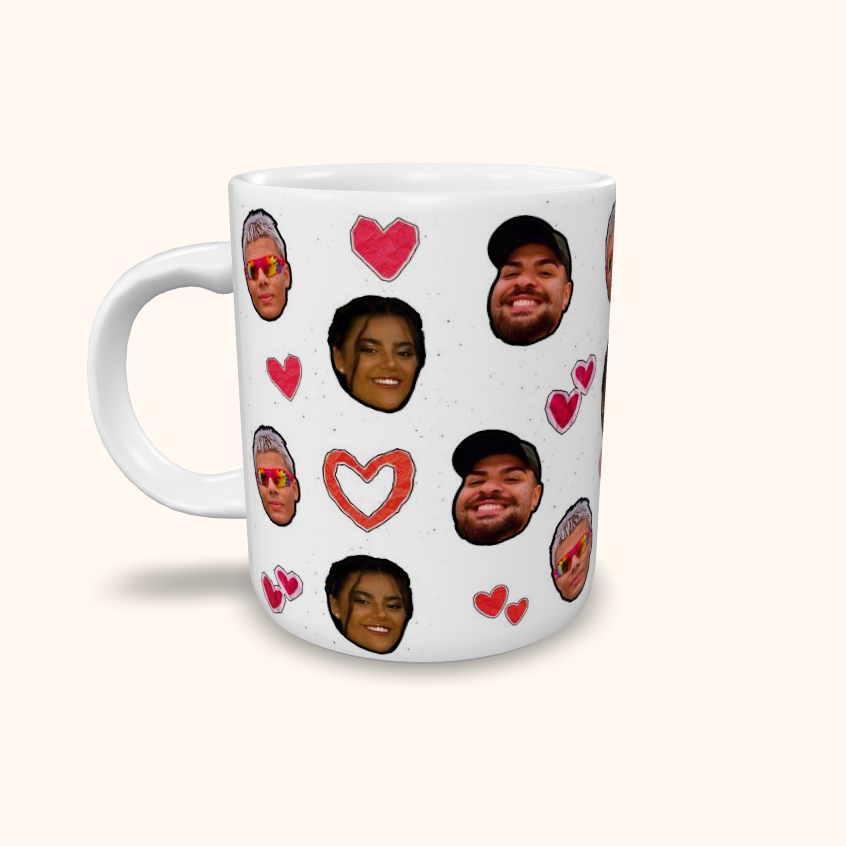 Caneca de Cerâmica Dia das Mães - Personalizada Rostos
