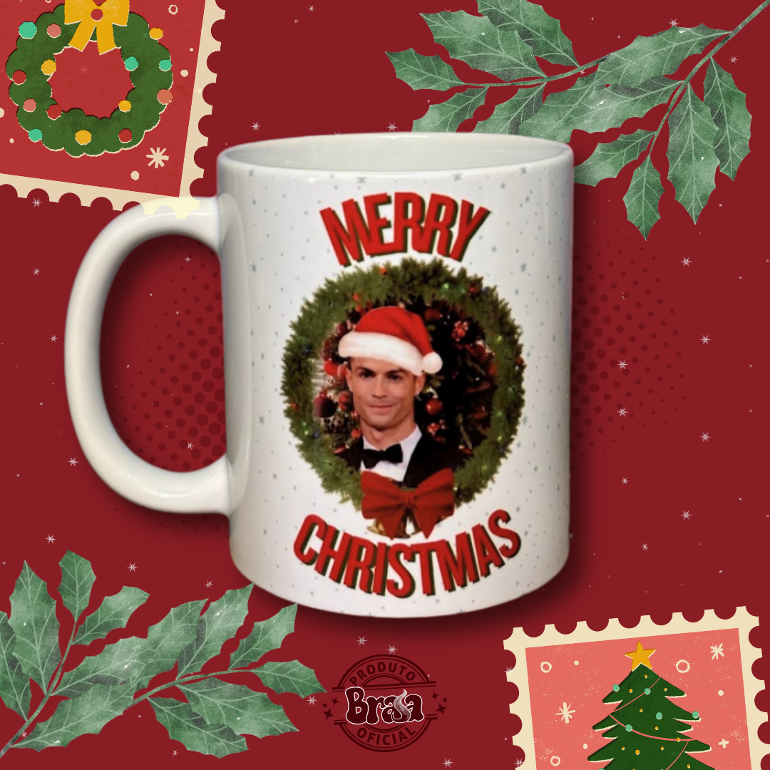Caneca de Cerâmica Cr7 - Merry Christmas