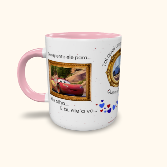 Caneca de Cerâmica Mcqueen e Sally - De Repente ele para...