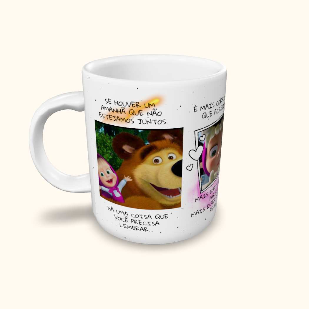 Caneca de Cerâmica Masha e o Urso - Se Houver um Amanhã
