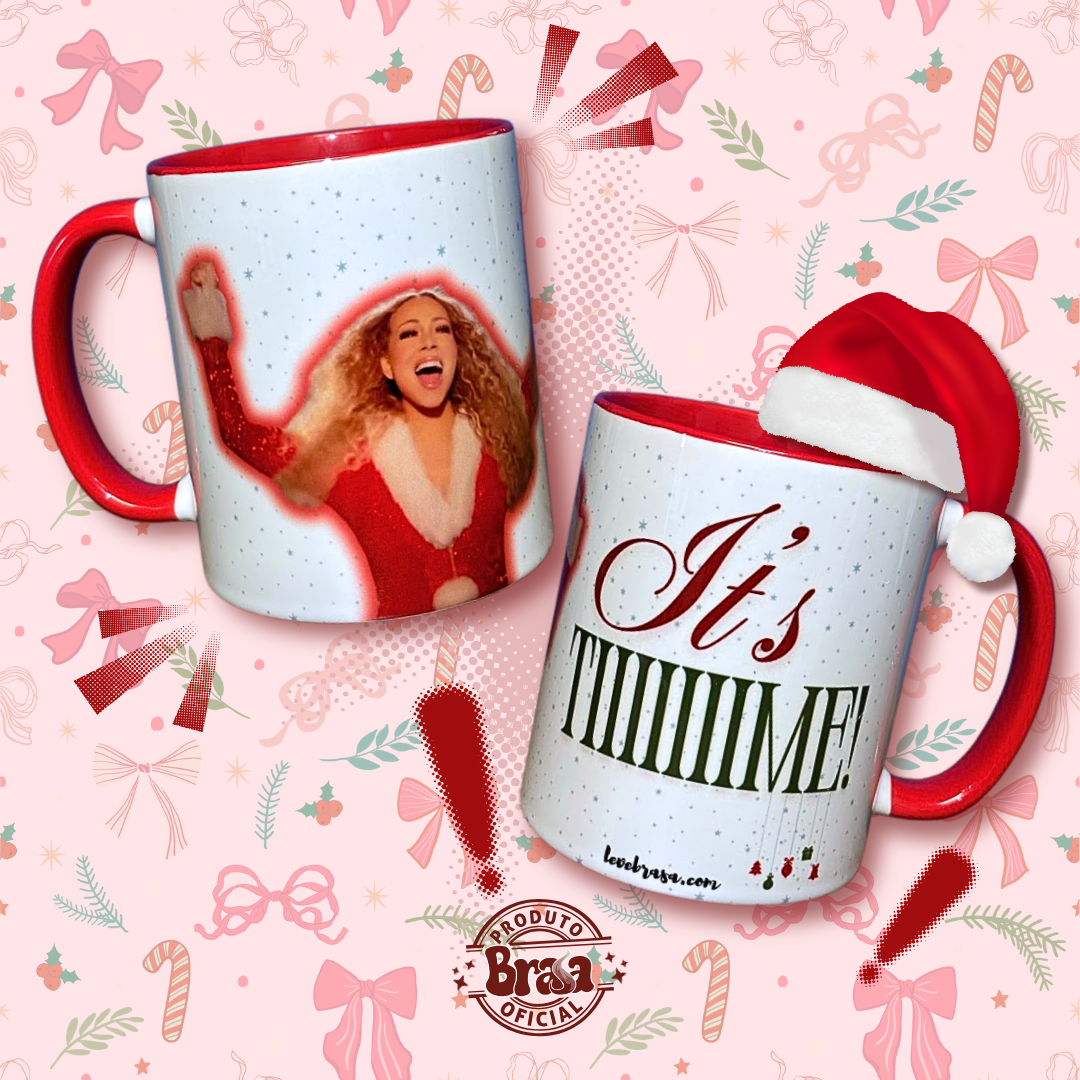 Caneca de Cerâmica Mariah -It’s tiiiiime