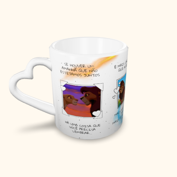 Caneca de Cerâmica Dia dos Namorados - Kiara e Kovu