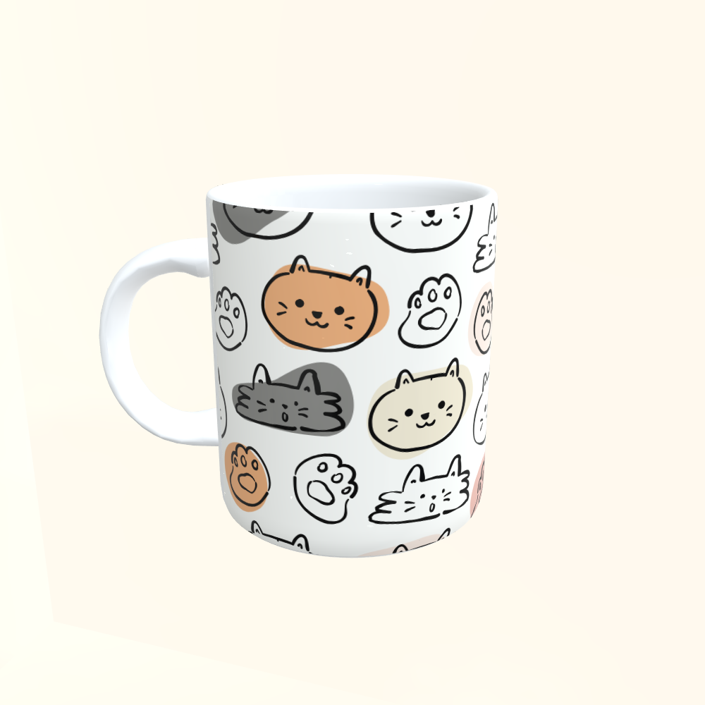 Caneca de Cerâmica Gatinhos