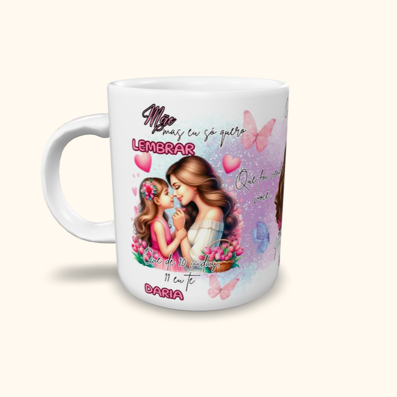 Caneca de Cerâmica Dia das Mães - Amor de mãe