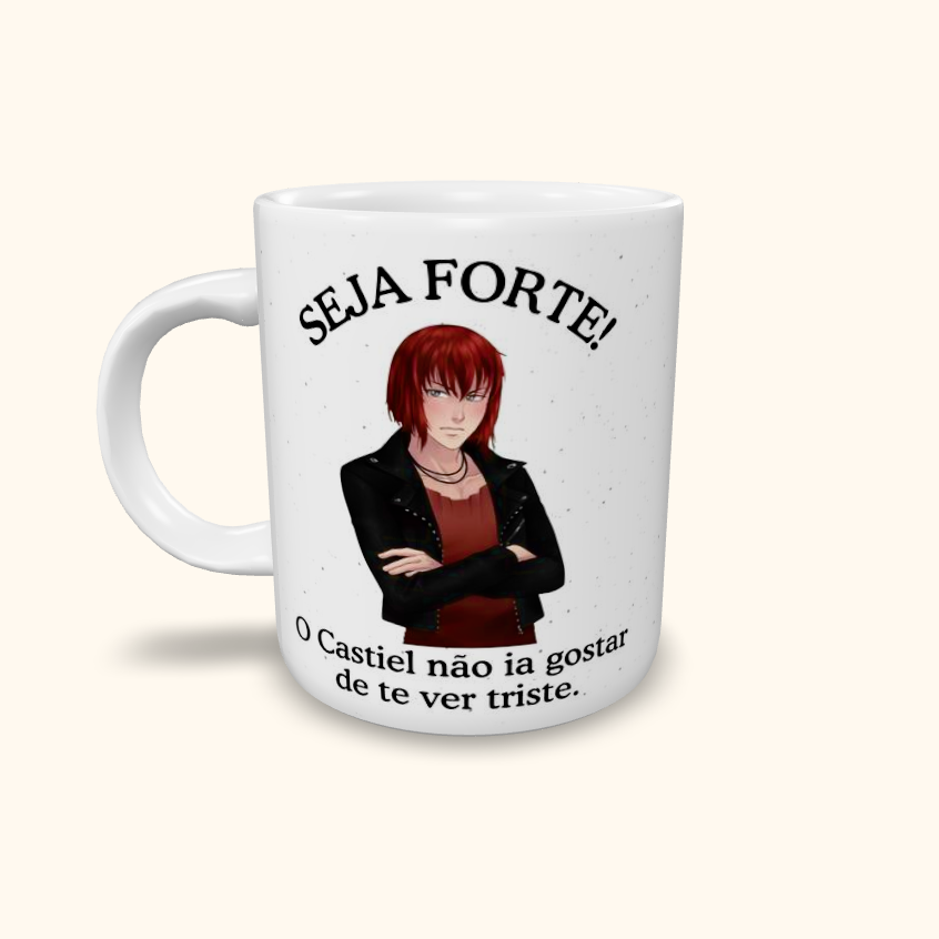 Caneca de Cerâmica Seja Forte Amor Doce - Castiel