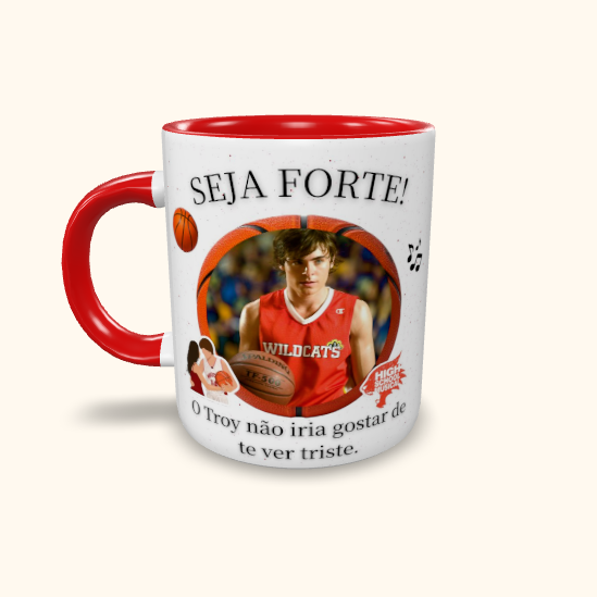 Caneca de Cerâmica Seja Forte High School Musical - Troy Bolton