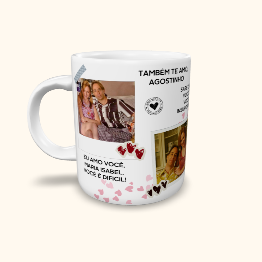 Caneca de Cerâmica Agostinho e Bebel - Você é difícil