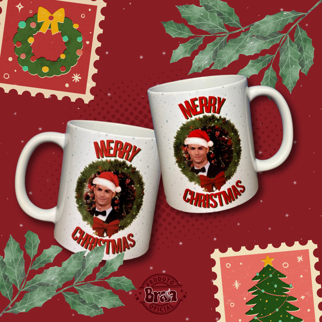 Caneca de Cerâmica Cr7 - Merry Christmas