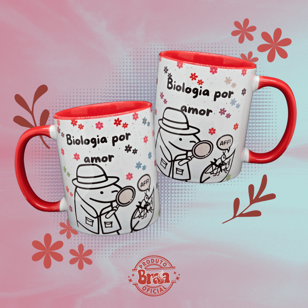 Caneca de Cerâmica Biologia por amor