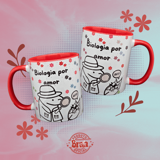 Caneca de Cerâmica Biologia por amor