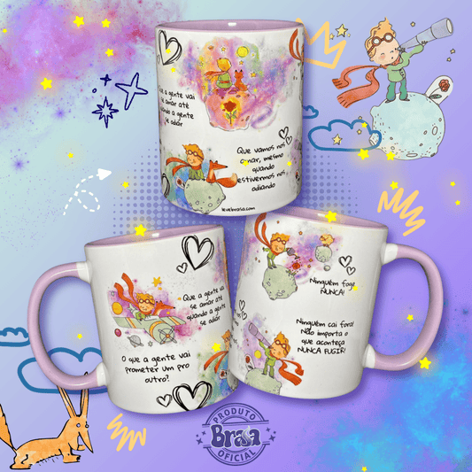 Caneca de Cerâmica Pequeno Príncipe Corações