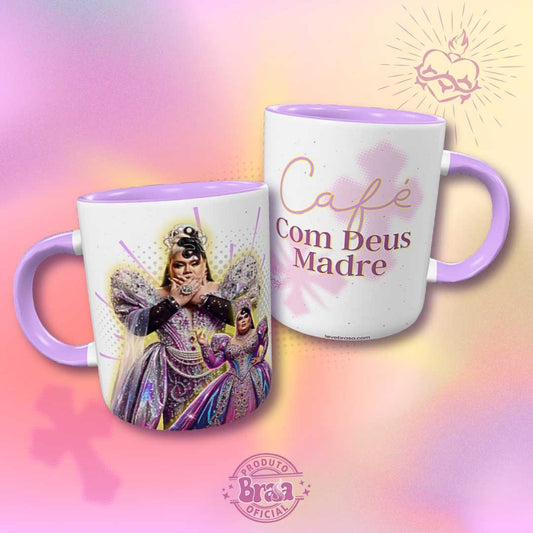 Caneca de Cerâmica Madrinha - Café com Deus Madre