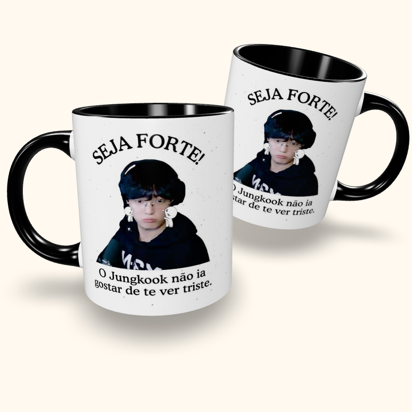 Caneca de Cerâmica Seja Forte Jungkook