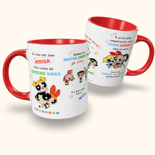 Caneca de Cerâmica Amiga pelo resto de nossas vidas - Meninas superpoderosas