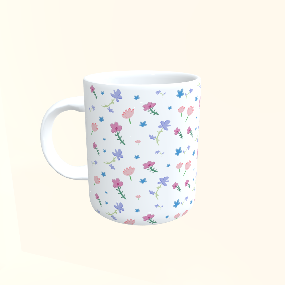 Caneca de Cerâmica Flores