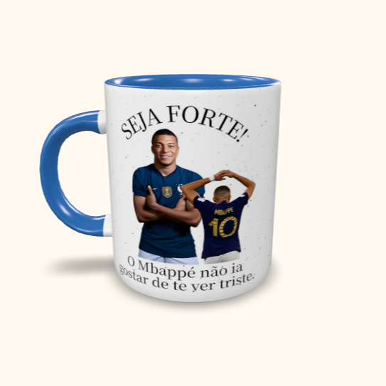 Caneca de Cerâmica Seja Forte Mbappé