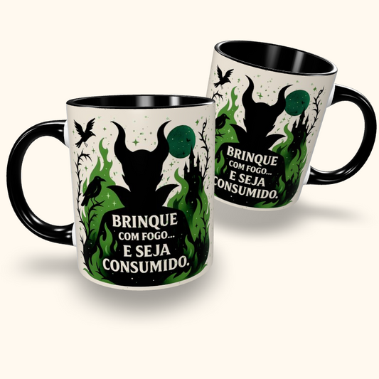 Caneca de Cerâmica Filmes - Malévola - Brinque com Fogo