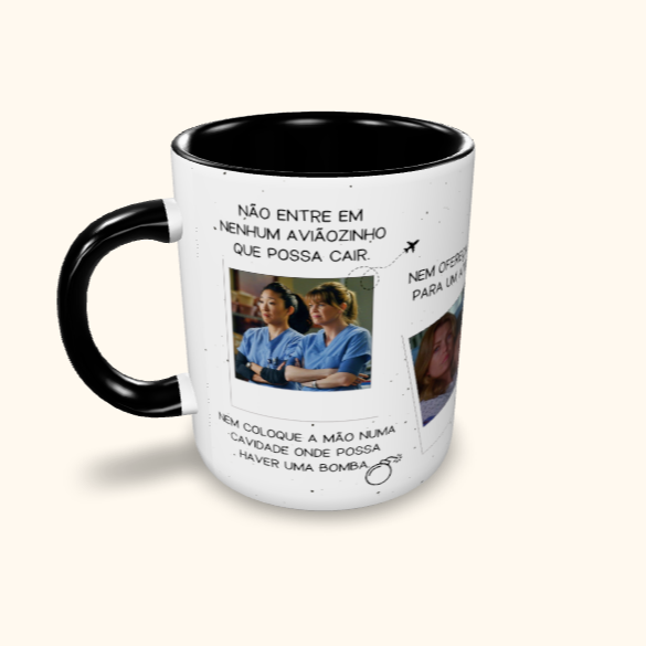 Caneca de Cerâmica Seriados - Grey's Anatomy - Meredith & Cristina Fotos