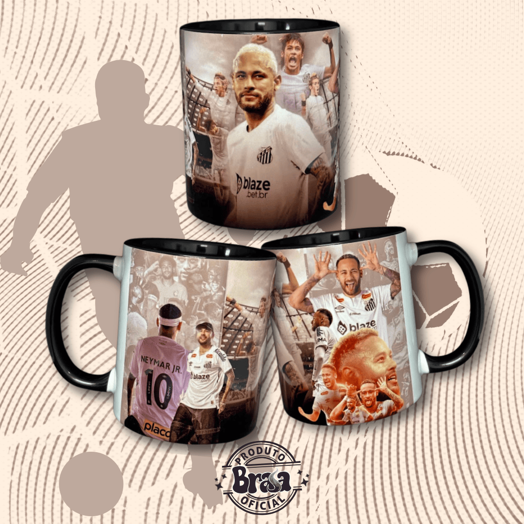 Caneca de Cerâmica Futebol - Neymar - Santos