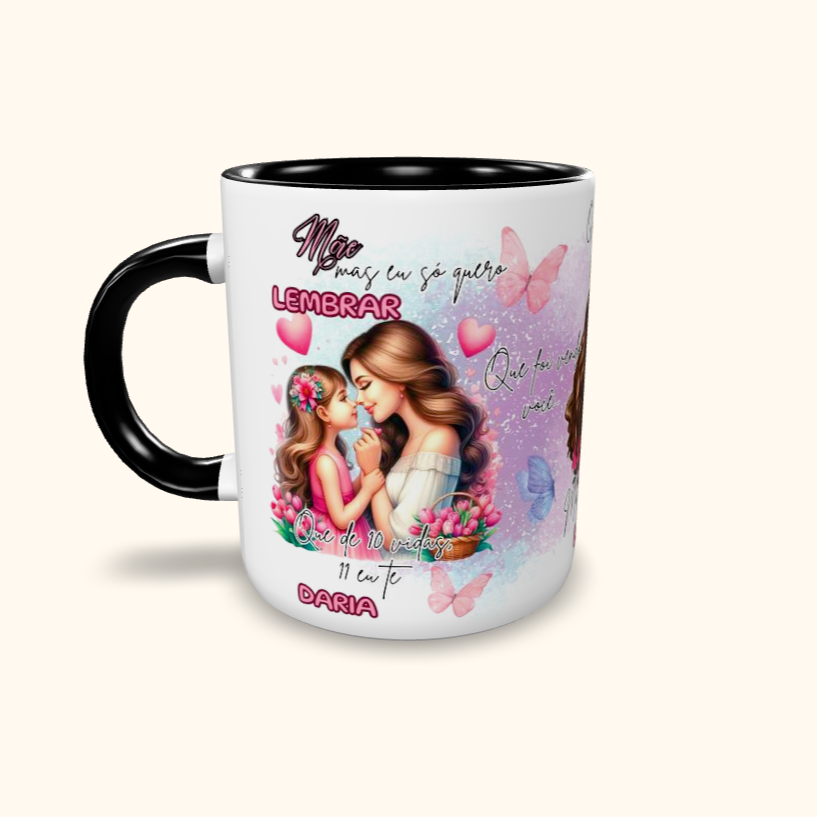 Caneca de Cerâmica Dia das Mães - Amor de mãe