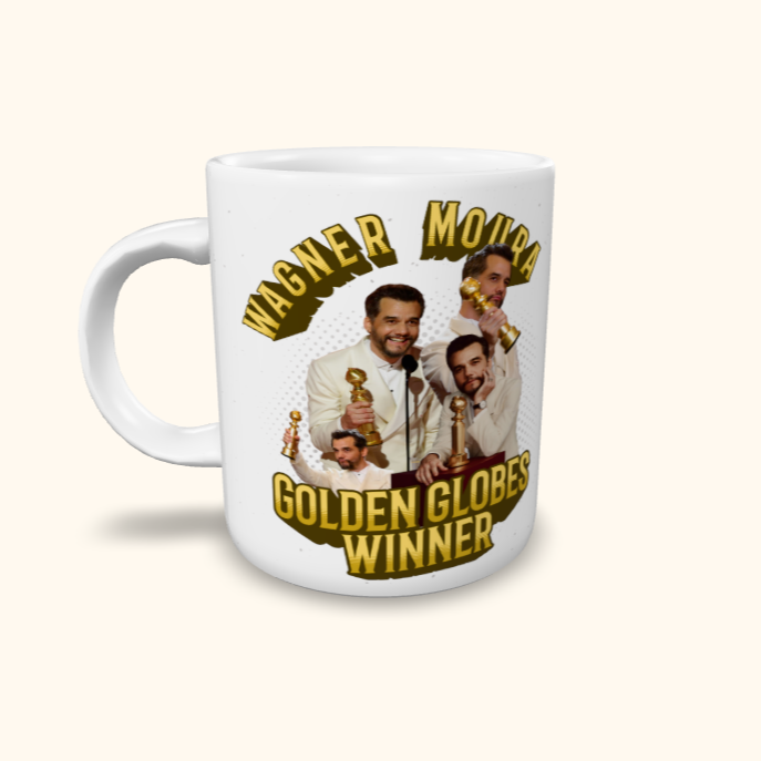 Caneca de Cerâmica Wagner Moura - Golden Globes Winner