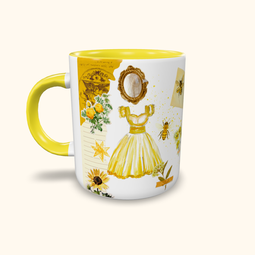 Caneca de Cerâmica Nicoleta - Abelhas amarelas