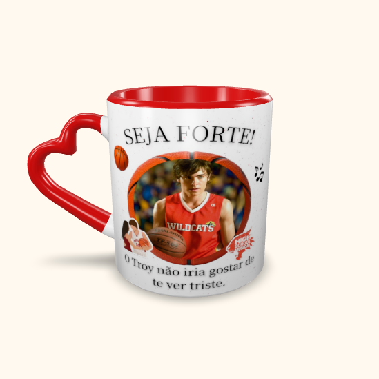 Caneca de Cerâmica Seja Forte High School Musical - Troy Bolton
