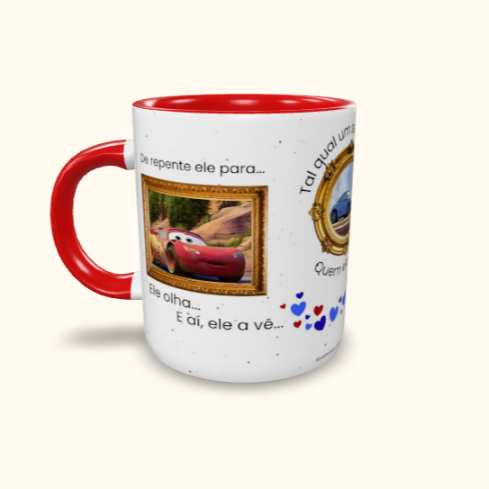 Caneca de Cerâmica Mcqueen e Sally - De Repente ele para...