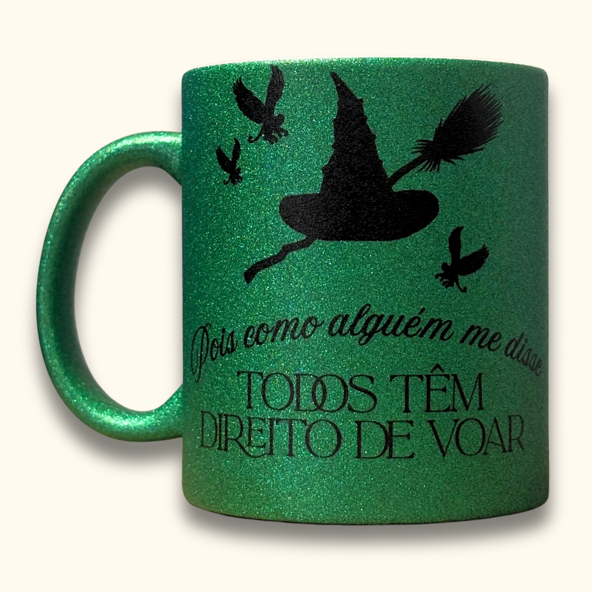 Caneca Glitter Verde Wicked Elphaba