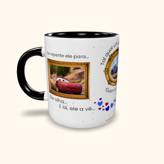 Caneca de Cerâmica Mcqueen e Sally - De Repente ele para...